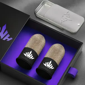 Ultra-Thin Silver Fiber Professional Gaming Finger Sleeves, Includes Storage Box, 0.3mm Silver Color, Sweat-Resistant Breathable Thumb Covers, Thumb Grip, Console Controller Accessories