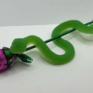 Green Silicone Fidget Toy Snake - Ultra-Soft, Stretchy, 2 Sizes, Ideal for Stress Relief, Hand Movement, Anxiety, ADHD, Kids, Teens, Adults Squishy Big
