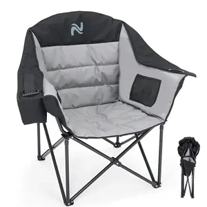 SLSY Portable Camping Chair, Heavy Duty Folding Lawn Chairs, Armrest Chair with Cup Holder, for Outdoor Beach Patio Backyard- Support  400lbs