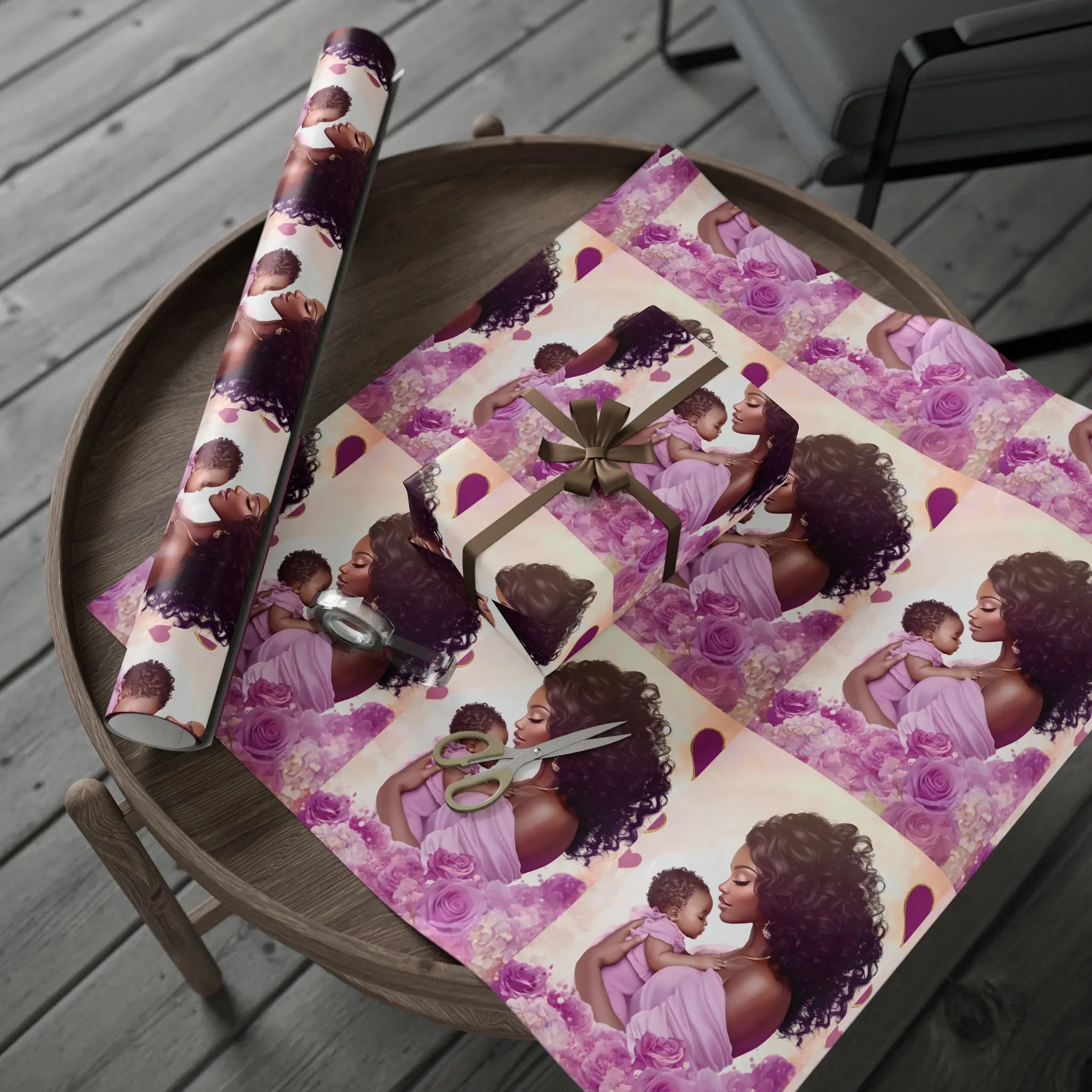 A Mother’s Love – Elegant Mother’s Day Gift Wrapping Paper