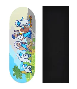 Heat Transfer Graphic Wooden Fingerboard Deck, "Evolution"