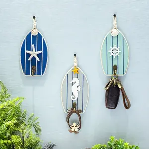 Mediterranean Style Single Hook Decor, Resin Iron Art Wall Hanging, Creative Key Holder for Entryway, Fashion Store Hat Rack