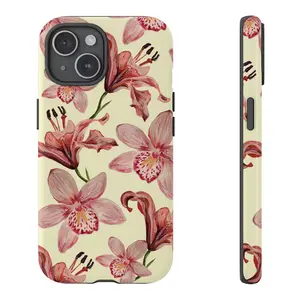 Hand Painted Flower Tough Phone Case | iPhone 16/15/14/13/12/11 Pro Max XR ...Yellow Tiger Lily Case, Gift for her, mom gift