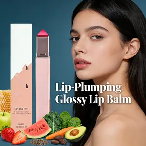 Lip-Plumping Glossy Lip Balm (Diva 01#), Plant Extract Nourishing Hydrating Plumping Lip Care, Moisturizing Repairing Lip Mask, Smooth, Lip Plumpers