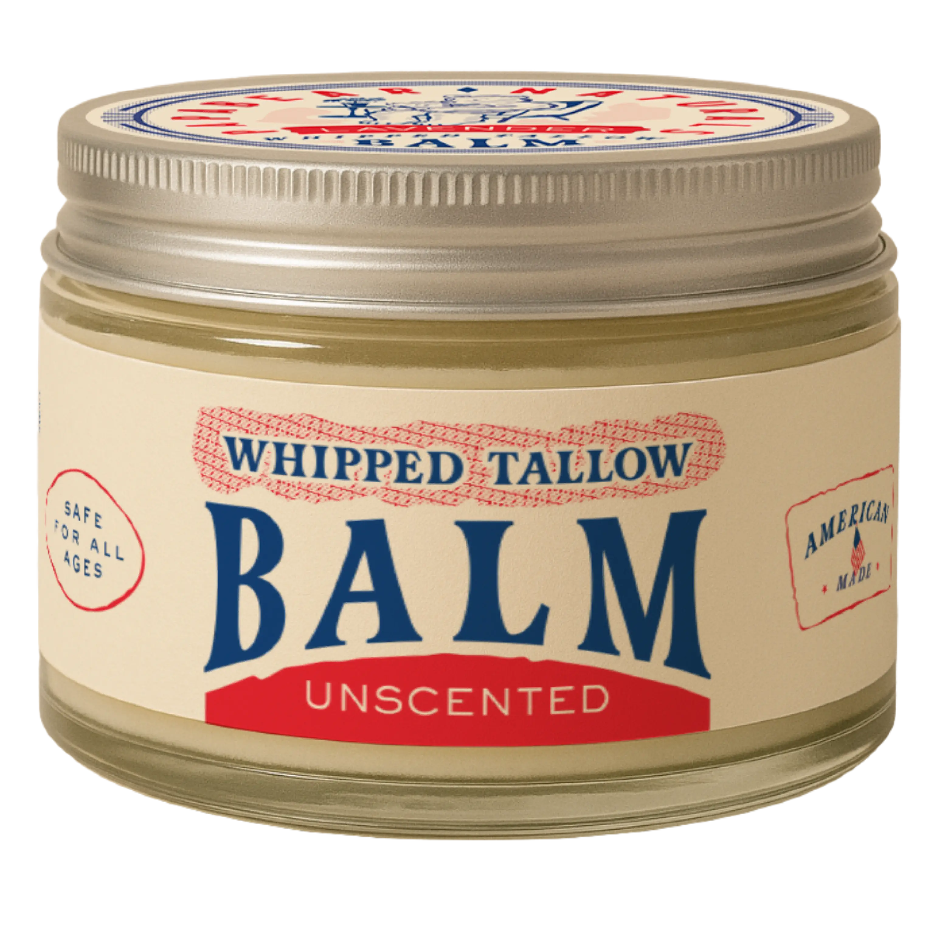 Papa Bear Naturals Whipped Tallow Balm 6 oz Face & Body Moisturizer for Dry Sensitive Skin with Grass Fed Tallow & Honey
