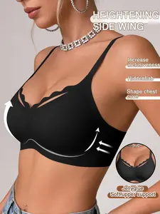 Women's Jelly Bra Without Underwire, Shell Edge Lift Design, Wireless Seamless, Soft Comfortable Daily Wear, Perfect Layering