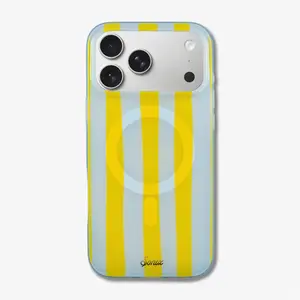 Jelly Stripe MagSafe® Compatible iPhone Case - Blue / Yellow