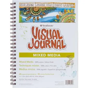 460-19 500 Series Visual Mixed Media Journal, Vellum, 9"x12", White, 34 Sheets