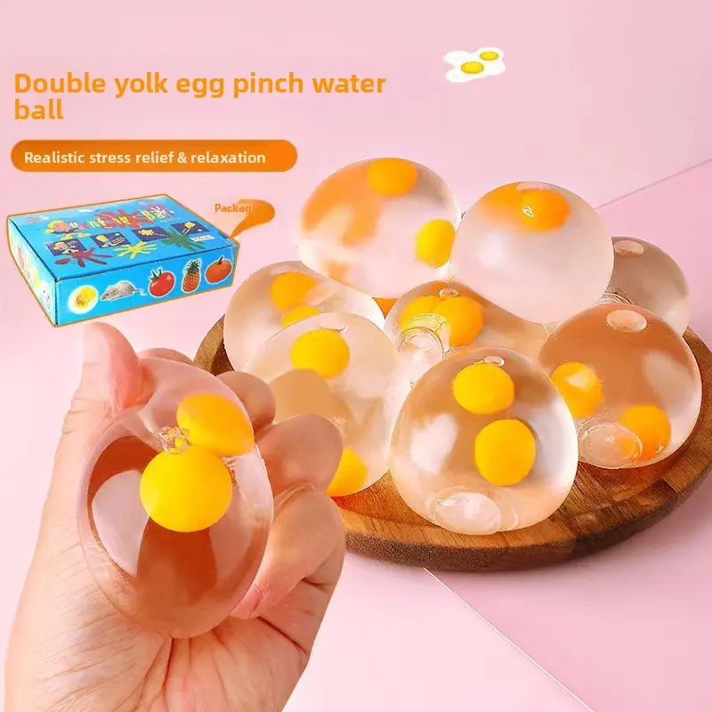 Transparent simulation egg, new decompression water ball, fruit kneading toy, stress relief ball, children's prank