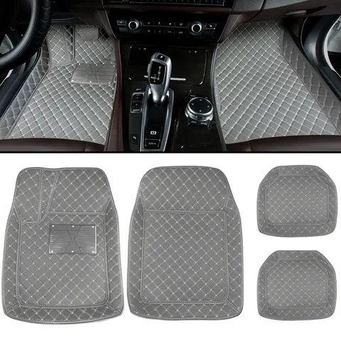 Waterproof Universal Fit Car Floor Mats, Leather Car Carpet Mats, Anti-Slip Nibbs Backing & Driver Pad Fit for SUV,Vans,sedans, Trucks,Set of 5pcs