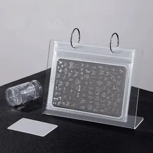 1pc Transparent Acrylic Nail Art Sticker Organizer Book with Metal Ring - Dust-Proof Storage & Display Holder for Manicure Tools, Decals, and Nail Designs, Perfect for Home or Salon Use