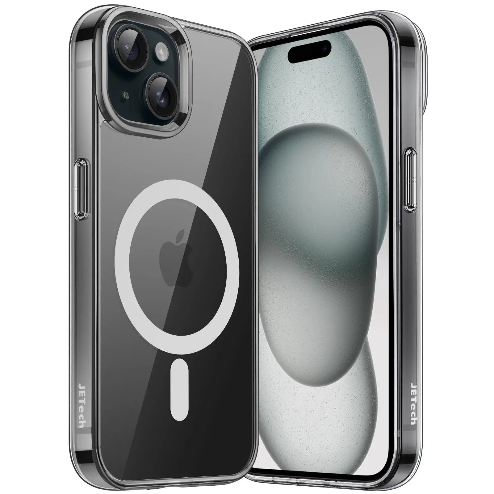 JETech Magnetic Case for iPhone 15 Series Compatible with MagSafe Wireless Charging, Shockproof Phone Bumper Cover, Anti-Scratch Clear Back