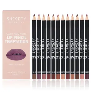 Easy Coloring Matte Lipliner Pencil Set, 12pcs/boxMatte Finish Lip Liner Stain, Suitable for AllOccasions Lip Makeup, Cosmetic, Lip Liner Kit,Lip Liner Pencils, Lip Product Eyeliner Gift freckle pen