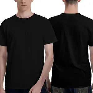 (2pc)Simple men's and women's T-shirts, beautiful sizes, solid color dark tops, round neck cotton fabric Menswear Lingerie Casual Crewneck Plain Short Sleeve