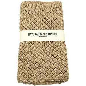 Braided Mesh Burlap Table Runner, 14-Inch, Natural