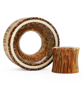 Coconut Wooden Tunnels with White Resin Inlay