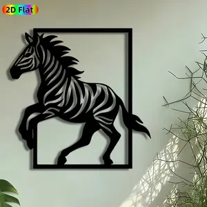 1pc Running Zebra Metal Wall Art, Striped Zebra Statue Mural, Intricate Craftsmanship, Artistic Metalwork, Perfect for Housewarming, Christmas Decor, Perfect for Living Room Patio Wall Studio Decor, Ideal Gift for Wildlife Enthusiasts.