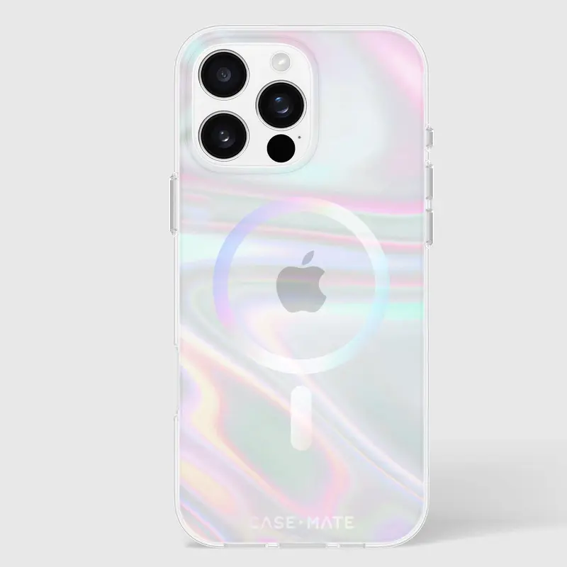 Case-Mate Soap Bubble™ MagSafe Protective Casing for iPhone 16 Pro Max - Anti-Drop, Iridescent, Color Changing, Magnetic Smartphone Accessories Cover