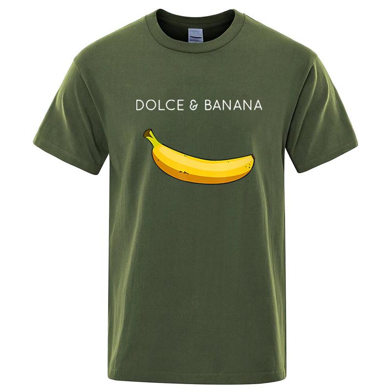 Summer Men's T-shirt High Quality 100%Cotton Funny Banana Printing Loose O-neck Men Short Sleeve Casual For Male T-shirt Top Tee