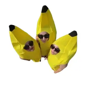 1-5PCS Banana Costume for Halloween Fruit Outfit Parent-Child Matching Stage Performance Clothes Kindergarten Role Play Decor