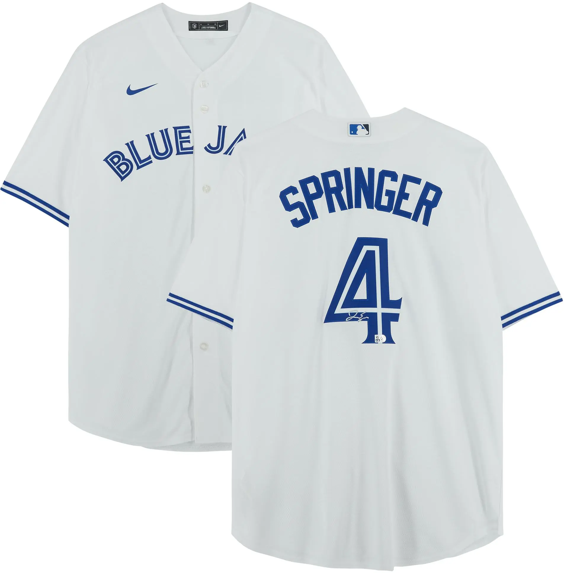 George Springer Toronto Blue Jays Autographed White Nike Replica Jersey - Fanatics Authentic Certified