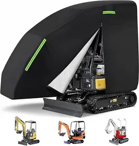 Mini Excavator Rain Cover,Made of 420D Oxford Cloth, Anti-UV Sun Rain Snow with Zipper Door Windproof,Mini Excavator Cover for Bobcat/Kubota/John Deere/Yanmar/Takeuch
