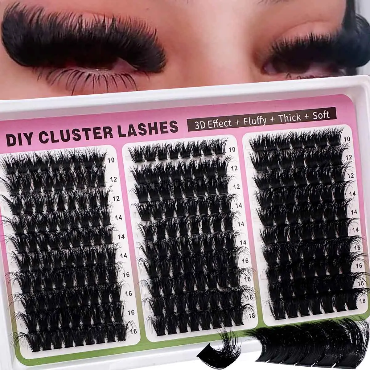 UMIRYAO 160D200D300D/100D120D160D/60D80D100D Individual Eyelashes 290pcs/240pcs/190pcs Eyelash Extension 3D Fluffy Lashes D Curl Eyelash Cluster Set 10-18mm Individual Lashes,Multiple Styles,Natural Look,Reusable Lightweight & Soft DIY Eyelash Cluster