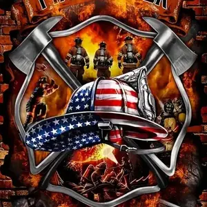 Firefighter Theme DIY Diamond Arts Colorful Painting Kit without Frame, DIY 5D Diamond Arts Colorful Painting Kit, Wall Art Decor for Home, Diamond Painting Kits