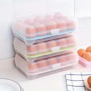 1pc Egg container crisper container holder collision-proof container portable picnic container multiple-layer egg container Fridge Organizer
