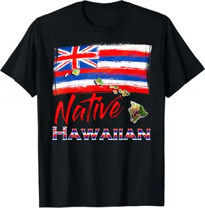 Hawaiian Islands - Hawaii Flag Native Hawaiian Summer Casual Shortsleeve Cotton T-Shirt