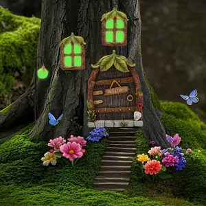 Tree Door Design Garden Decoration, 1 Box Luminous Tree Door with Light, Outdoor Garden Decoration Pendant, Home Decor, Garden Decoration, Garden Accessories