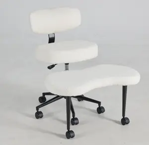 Cross Legged Office Chair with Wheels, Kneeling Meditation Wide Criss Cross Swivel Ergonomic Chair with Back Support&Adjustable Height, ADHD Stool with Rotating Footrest for Yoga Home Office Ergonomic cross-legged meditation chair, stable