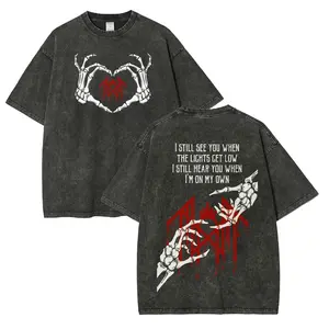 Unisex Fit Washed T-Shirt Sleep Token Graphic T-Shirt Rock Merchandise Top Men's and Women's Clothing Rock Band Shirt Retro Music Tee Vintage Casual Short Sleeve T-shirt For Daily Weart