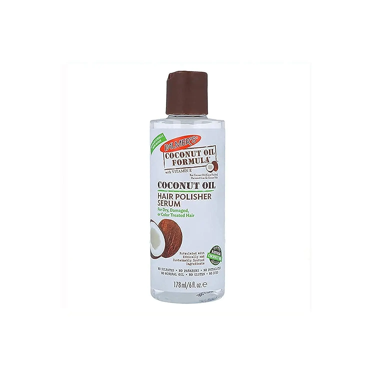 PALMER'S Coconut Oil Formula Hair Polisher Serum with Vitamin E - Lightweight Haircare Hydrating Treatment for Dry, Damaged Hair, 6 oz, Shiny Hair, Frizz Control