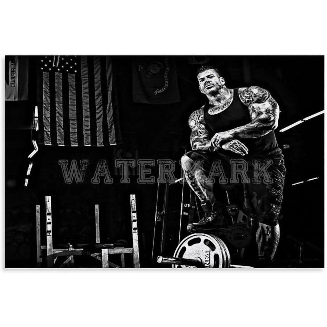 Rich Piana Bodybuilding Motivational Wall Art Print, Colorful Unframed Canvas Athlete Decor, 12x8in (30x20cm) for Bedroom, Living Room Decoration