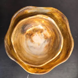 Large Wavy Resin Bowls Set of 2