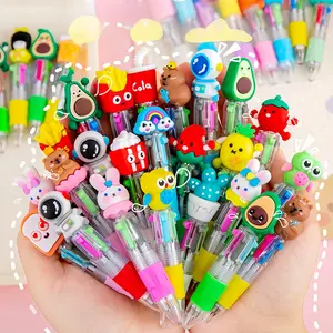 10/20-piece cartoon mini four-color ballpoint pens, with a variety of creative designs and styles to choose from, a four-in-one cute design, Multi Purpose Pens, suitable for both boys and girls, fun cartoon pens, ideal party gifts, and teacher supplies