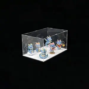 Acrylic Box with Matt  Base, Simple Self-Assembly Clear Acrylic Display Case,  Cube Dustproof Showcase with Lid for Collectibles, Toys and Jewelry40*25*25