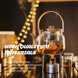 High-Power Portable Mini Outdoor Spirit Burner & Alcohol Stove Ultra-Efficient Camping Cooker for Hiking Backpacking Bushcraft & Emergency Use Lightweight Wind-Resistant Fast-Boil Design