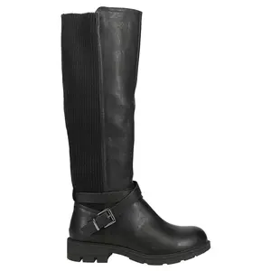 Corkys Womens Hayride Round Toe Riding Casual Boots Knee High Low Heel 1-2" - Black