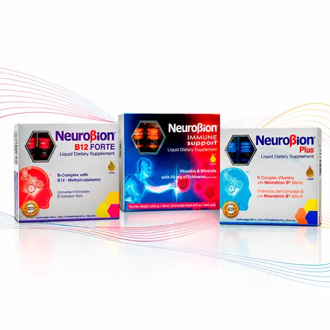 Neurobion Liquid Multivitamin Trio Set B12 Forte Immune Support Plus 30 Drinkable Vials 10ml Daily B Complex Vitamin C Zinc and Amino Acids