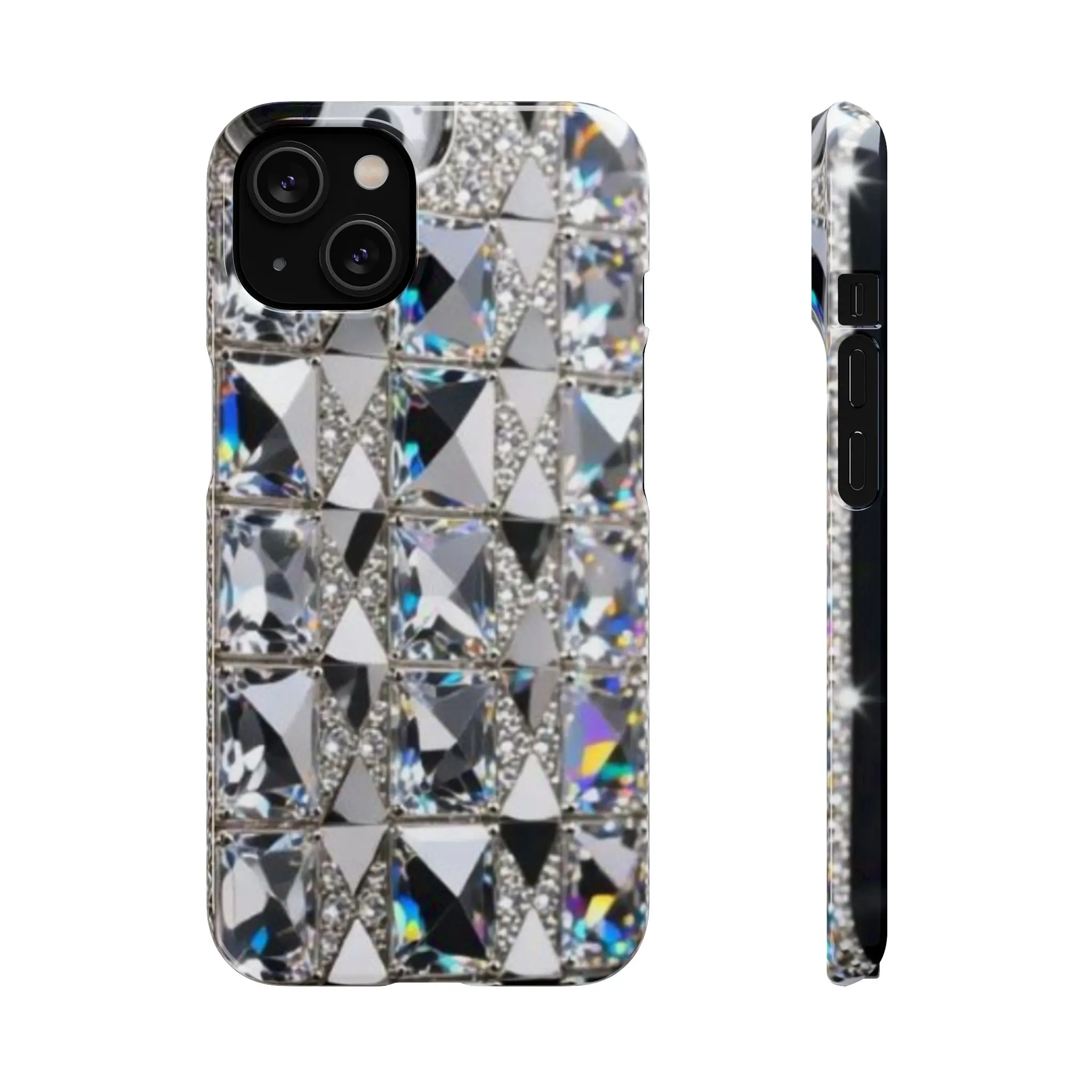 Silver Crystal Geometric Phone Case | Snap Case