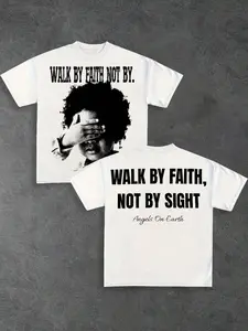 Unisex Graphic Tee with Bible Verse Print, Casual Streetwear Short Sleeve, Faith Inspiring Design, Fashion, Perfect for Daily Wear