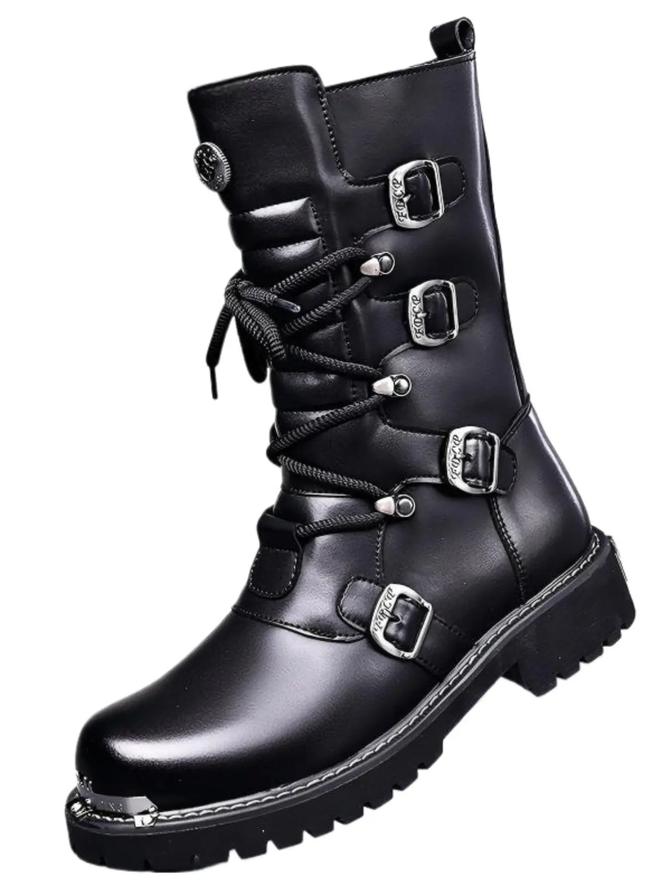 Men's Classic Thick Sole Long Boot Knight Boots, Stylish and Durable Riding Shoes, Perfect for Casual and Formal Wear, Round Toe Boots