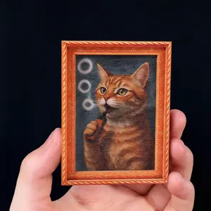 1pc Cute Cat Fridge Magnet, Wooden Refrigerator Magnet, Singing Orange Cat Soft Magnetic Refrigerator Decoration Sticker, Photo Frame Refrigerator Magnet Home, Office, Kitchen, Fridge Door, Cat-Themed Gift for Cat Lovers, Fridge Magnets Accessories