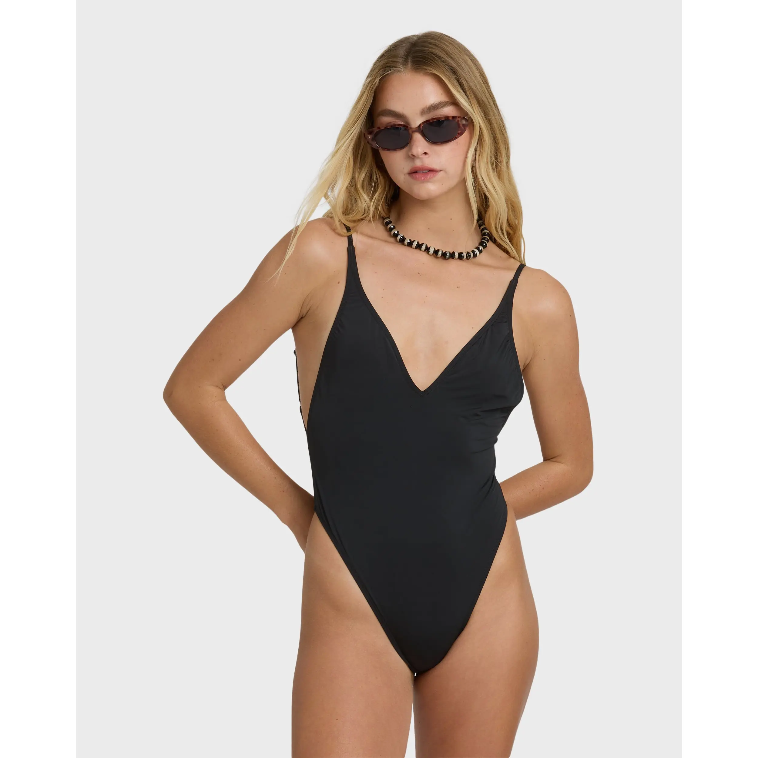 BILLABONG Women's Sol Searcher Deep V One-piece Swimsuit, Logo Embroidery, Everyday Casual BILLABONG Women's Sol Searcher Deep V One-piece Swimsuit, Logo Embroidery, Everyday Casual