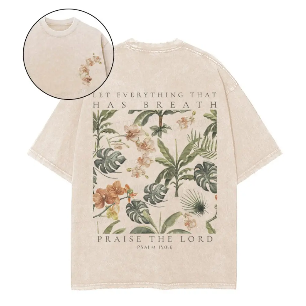 Vintage Praise The Lord Psalm 150:6 Tee | Heavyweight Oversized Cute Christian Shirt