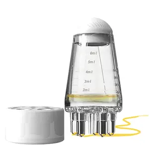 Hair Applicator Bottle with Ball Root Comb & Scale, 6ml Scalp Massager for Oils & Serums, Travel-Friendly Precision Tool for Hair Growth and Even Distribution(Clear)