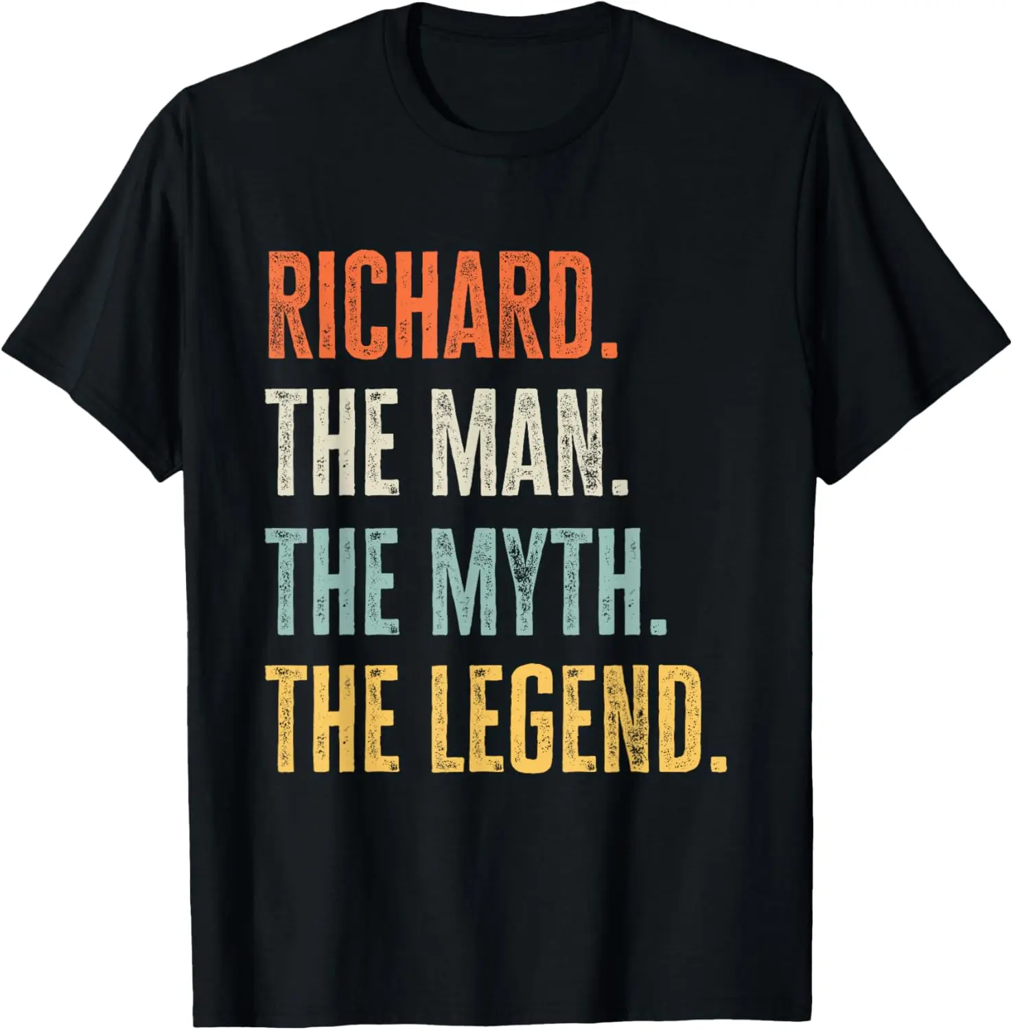 Richard The Best, Man Myth Legend, Funny Best Name Richard T-Shirt Pure Cotton Graphic Tees Menswear Top: Gifts for Men & Women