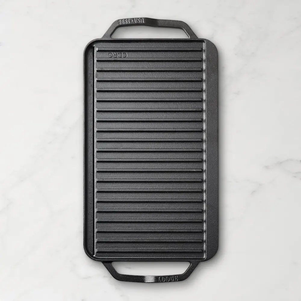 Lodge Chef Seasoned Cast Iron Double Burner Reversible Grill/Griddle
